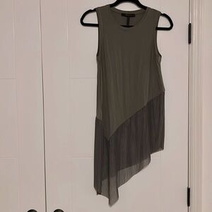BCBGMaxAzria olive asymmetrical tank size XS